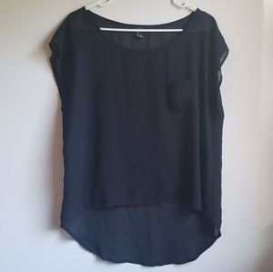Forever 21 Sheer Scoopneck Short Sleeve Blouse